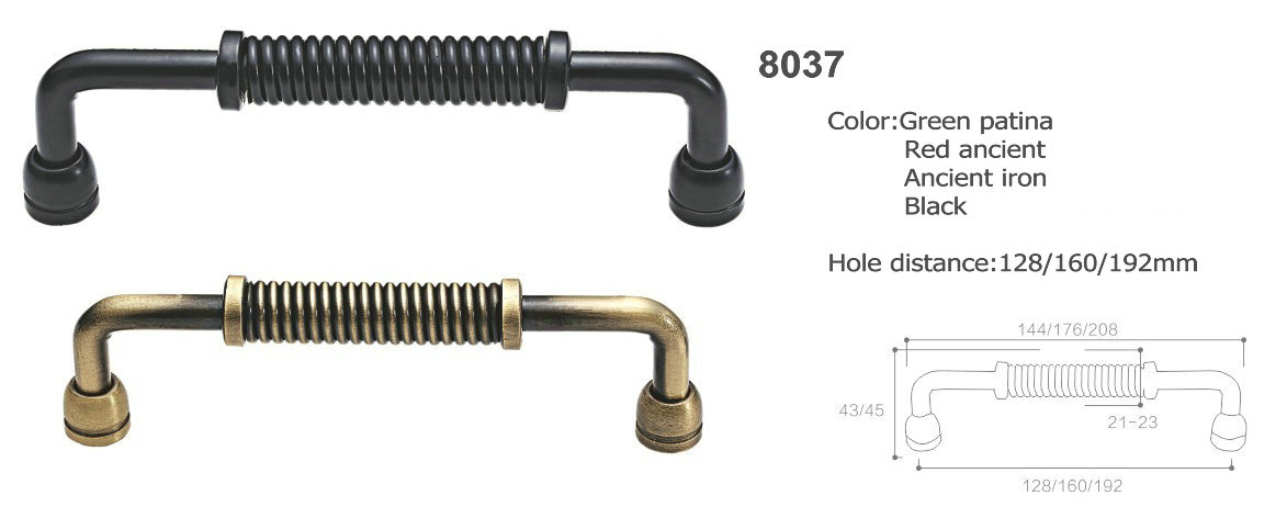Manijas de gabinete antiguo con pátina verde Tiradores de cajón negros